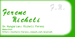 ferenc micheli business card